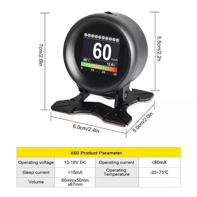 A24-1400-AUTOOL X60 OBD2 METER HUD