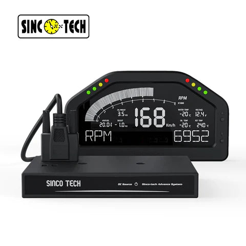 A24-1538-SincoTech Narrow Band 7-Color Multifunctional Black Racing Dashboard DO926NB