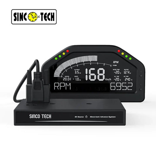 A24-1441-SincoTech Narrow Band 7-Color Multifunctional Black Racing Dashboard DO926NB
