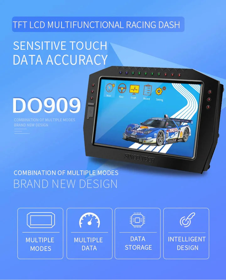 A24-1533-7 Inch Touch SINCOTECH Panel meters Multifunctional Racing Dashboard DO909