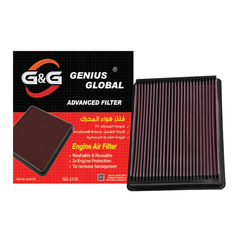 A24-1949-GG-2135-G&G High Performance Replacement Air Filter with Filter Care Service Kit for 1999-2017 Chevrolet/GMC/Cadillac V8
