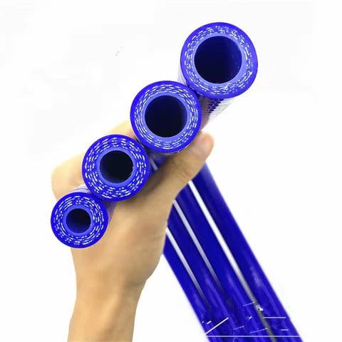 A24-2804-8mm 3 layers Polyester 1 Meter Silicone Straight Hose blue Silica gel tube For Car engine Universal High temperature pipe