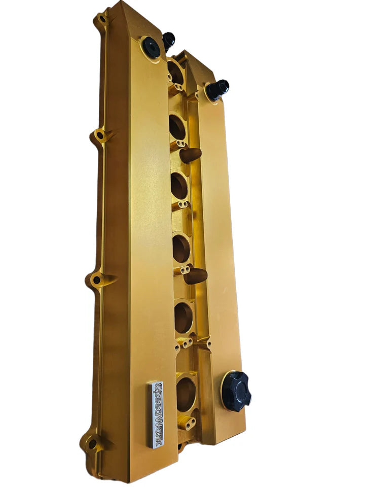 A24-2313-SPEEDWORKS TOYOTA 2JZ-GTE NON-VVTI SINGLE PIECE BILLET VALVE COVER GOLD