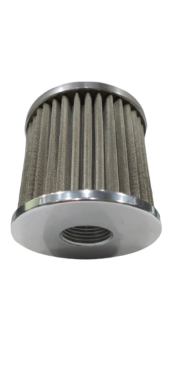 A24-2424-AN12-STAINLESS STEEL POLISHED BILLET BREATHER WITH FEMALE THREAD