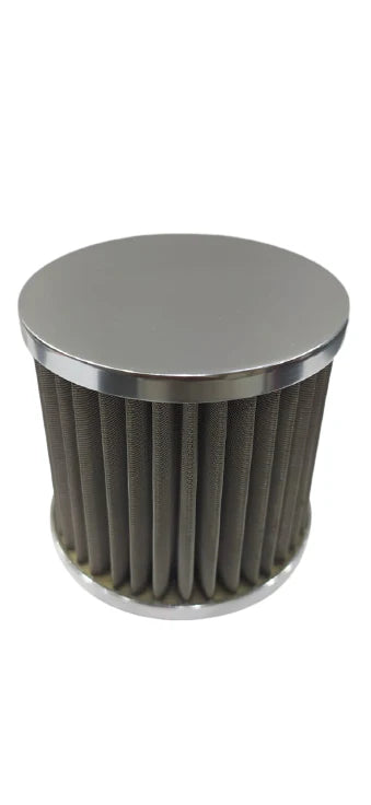 A24-2424-AN12-STAINLESS STEEL POLISHED BILLET BREATHER WITH FEMALE THREAD