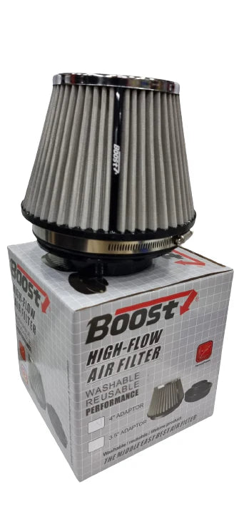 فلتر هواء بارد عالمي من الفولاذ المقاوم للصدأ A24-1821-BOOST، 76 مم، تدفق عالي