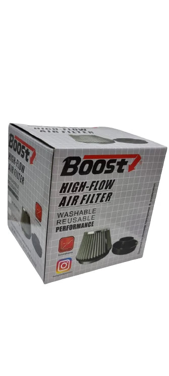 A24-1821-BOOST Universal Stainless Steel Cold Air Filter 76mm High Flow