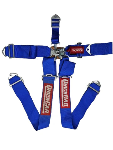 A24-3196-Quick Car Latch & Link 5PT RATCHET HNR HARNESS BLUE