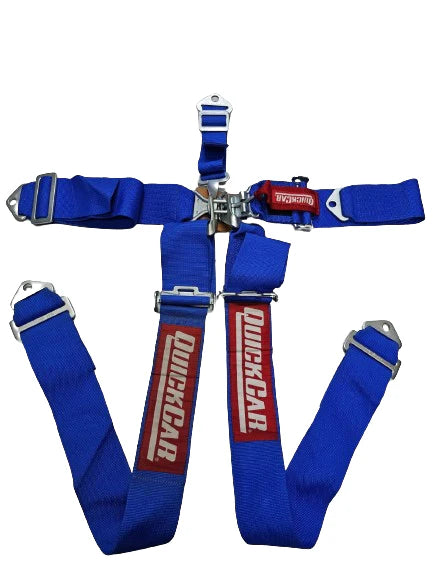 A24-3196-Quick Car Latch & Link 5PT RATCHET HNR HARNESS BLUE