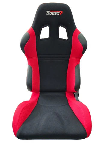 A24-3194-BOOST SEATS Sport Seat NSI 612 - Black/Red c/w U08 Universal Slider