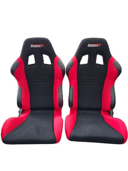 A24-3194-BOOST SEATS Sport Seat NSI 612 - Black/Red c/w U08 Universal Slider