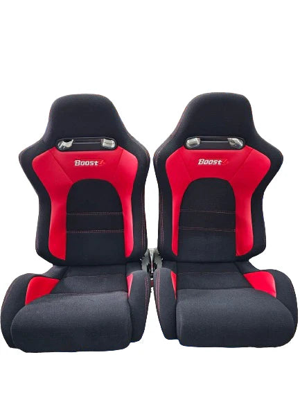 A24-3076-BOOST SEAT Sport Seat E8 - Black/Red c/w U08 Universal Slider