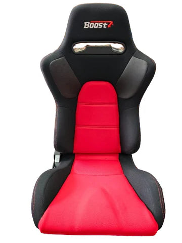 A24-3168-BOOST SEATS Sport Seat XP 612 - Black/Red c/w U08 Universal Slider