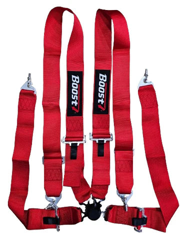 A24-3187-PRO BOOST UNIVERSAL 4 POINT SAFETY BELT RACING SEAT BELT RED