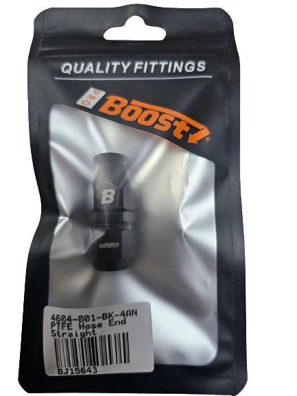 A24-2710-BOOST AN4 4AN Straight PTFE Teflon Swivel Hose End Fitting Adapter Black