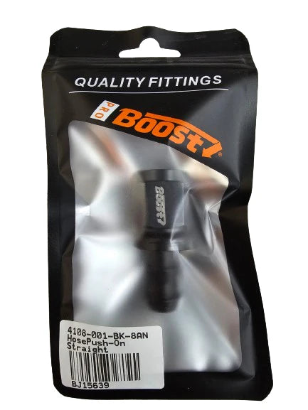 A24-2714-BOOST AN8 Straight Push on Lock Hose Fitting Oil/Fuel/Gas Line Adapter BLACK
