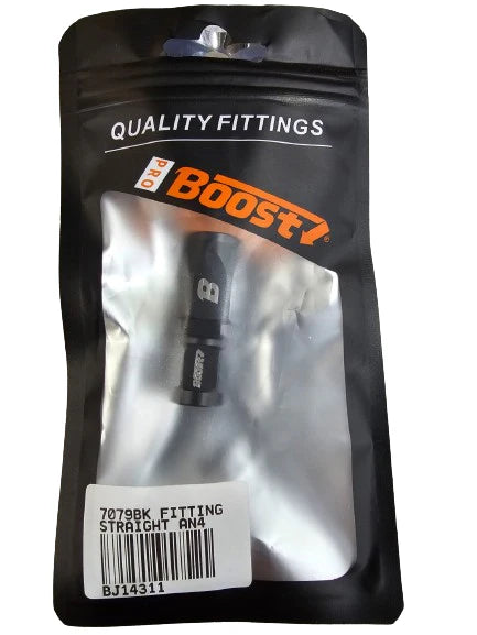 A24-2577-BOOST Black 4AN Straight Female Aluminum Hose End Fitting