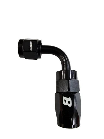 A24-2576-BOOST Black 90 Degree Swivel Stainless Braided Hose End Fitting Adaptor AN4 4-AN