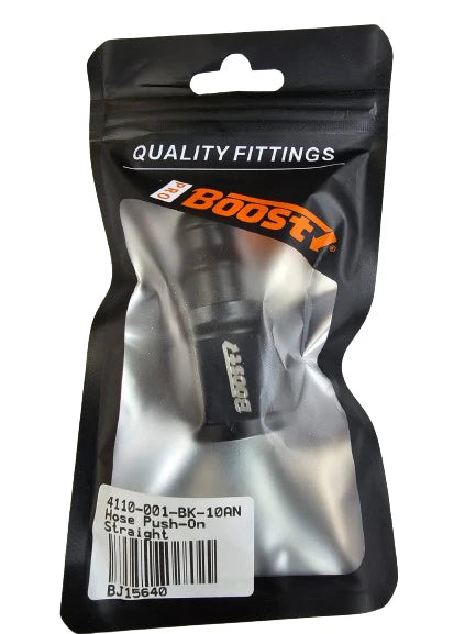 A24-2713-BOOST AN10 Straight Push on Lock Hose Barb Fitting Oil/Fuel/Gas Line Adapter BLACK