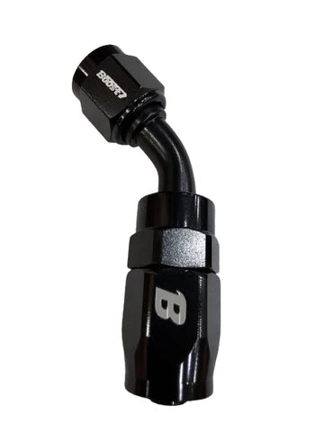 A24-2581-BOOST Fitting Adapter Aluminum Black Brand New AN6 AN-6 45 degree Line Hose End