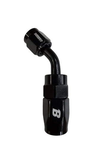 A24-2717-BOOST 4AN Hose End Fitting 45 Degree Swivel for Braided Fuel Hose, Black