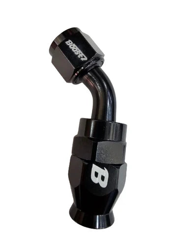 A24-2562-UNIVERSAL PTEF AN8 45 Degrees REUSABLE SWIVEL PTFE HOSE END FITTING BLACK