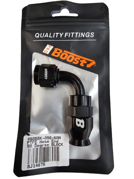 A24-2548-UNIVERSAL PTEF AN6 90 DEGREE REUSABLE SWIVEL PTFE HOSE END FITTING BLACK