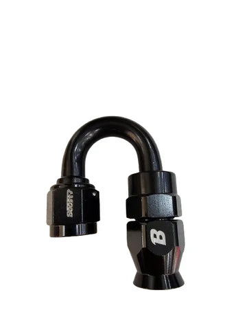 A24-2549-UNIVERSAL PTEF AN6 180 DEGREE REUSABLE SWIVEL PTFE HOSE END FITTING BLACK
