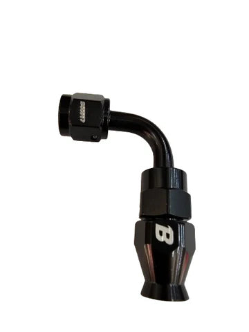 A24-2728-UNIVERSAL PTEF AN4 90 DEGREE REUSABLE SWIVEL PTFE HOSE END FITTING BLACK