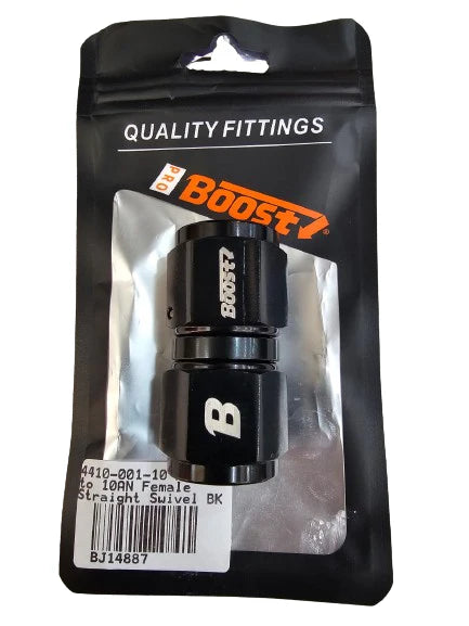 A24-2724-UNIVERSAL 10AN FEMALE TO 10AN FEMALE STRAIGHT SWIVEL COUPLER UNION FITTING ADAPTER ALUMINUM BLACK