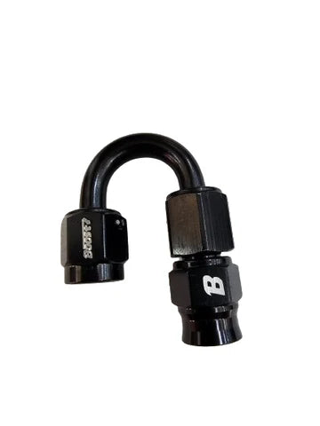A24-2579-UNIVERSAL PTEF AN3 180 DEGREE REUSABLE SWIVEL PTFE HOSE END FITTING BLACK