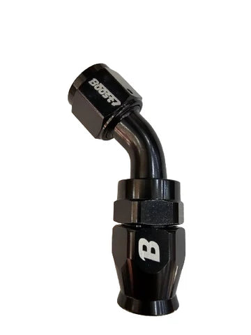 A24-2731-UNIVERSAL PTEF AN10 45 DEGREES REUSABLE SWIVEL PTFE HOSE END FITTING BLACK