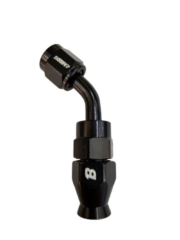 A24-2778-UNIVERSAL PTEF AN4 45 Degrees REUSABLE SWIVEL PTFE HOSE END FITTING BLACK