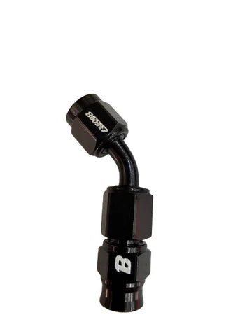 A24-2580-Universal PTEF AN3 45 Degrees REUSABLE SWIVEL PTFE HOSE END FITTING BLACK