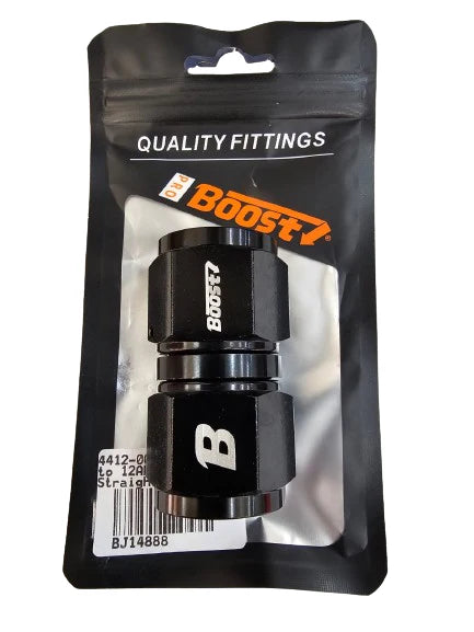 A24-2723-UNIVERSAL 12AN FEMALE TO 12AN FEMALE STRAIGHT SWIVEL COUPLER UNION FITTING ADAPTER ALUMINUM BLACK