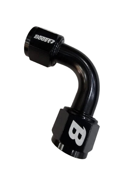 A24-2704-BOOST 12AN FEMALE TO 12AN FEMALE 90 DEGREE SWIVEL COUPLER UNION FITTING ADAPTER BLACK