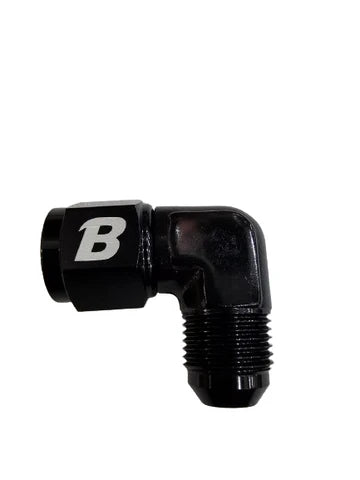A24-2697-BOOST -8AN Male To -8AN Female 90 Degree Swivel Coupler Fitting BLACK
