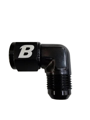 A24-2696-BOOST -10AN Male To -10AN Female 90 Degree Swivel Coupler Fitting BLACK