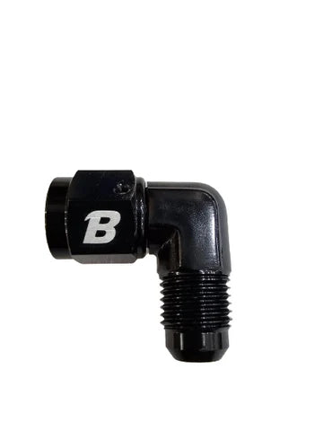 A24-2698-BOOST -6AN Male To -6AN Female 90 Degree Swivel Coupler Fitting BLACK