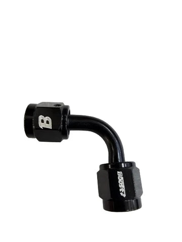 A24-2708-BOOST 4AN Female To 4AN Female 90 Degree Swivel Coupler Union Fitting Adapter Black