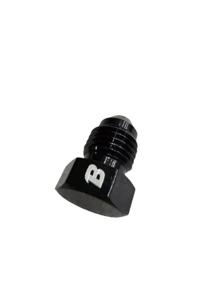 A24-2693-BOOST ANODIZED ALUMINUM -4AN MALE FLARE PLUG FITTING, BLACK