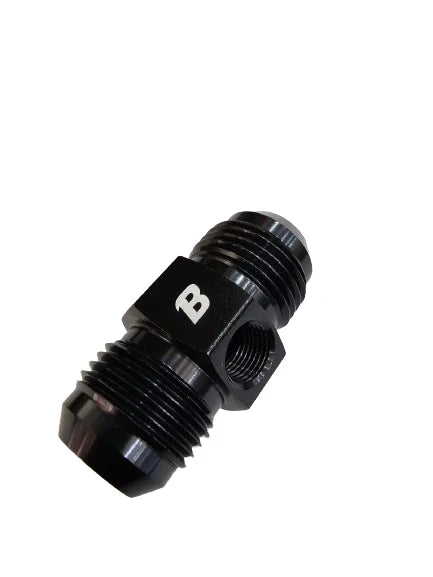 A24-2680-BOOST 10AN Male to 1/2"NPT Male Straight Fitting 1/8"NPT Pressure/Temp Port Black