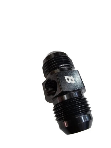 A24-2680-BOOST 10AN Male to 1/2"NPT Male Straight Fitting 1/8"NPT Pressure/Temp Port Black