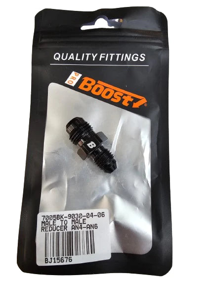 A24-2679-BOOST 6AN Male to 4AN Male Flare Reducer Coupler Adapter Union Fitting Straight