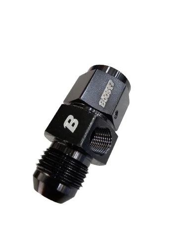 A24-2677-BOOST Fuel Pressure Fitting 8AN Male to Female with 1/8 NPT Gauge Port Hose Adapter