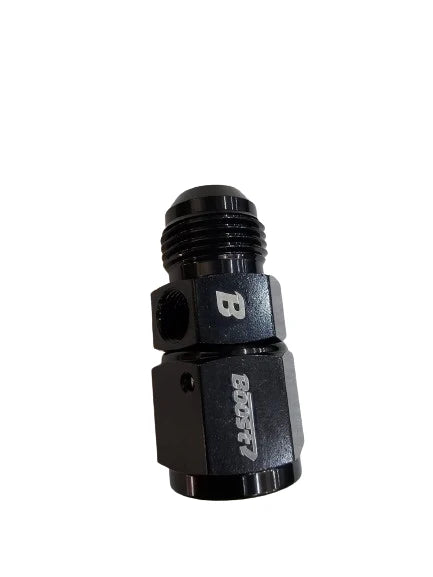 A24-2676-BOOST Fuel Pressure Fitting 10AN Male to Female with 1/8 NPT Gauge Port Hose Adapter