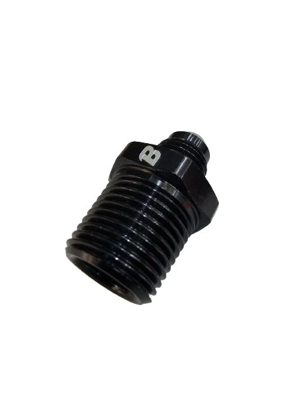 A24-2662-BOOST Aluminium 1/2" NPT to 6AN Flare Male AN6 to 1/2 NPT Union Pipe Fitting Adapter Black