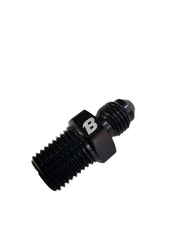 A24-2666-BOOST AN4 4AN Male To 1/4'' NPT Male Straight Fitting Adapter Aluminum Black