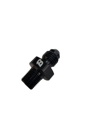A24-2667-BOOST 4AN Male Flare to 1/8" NPT Pipe Fitting Adapter Aluminum Straight Black
