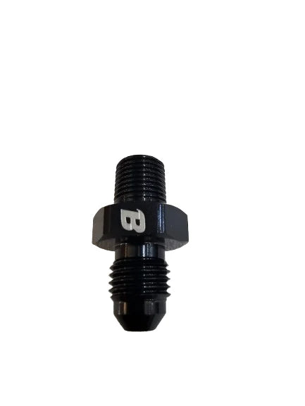 A24-2667-BOOST 4AN Male Flare to 1/8" NPT Pipe Fitting Adapter Aluminum Straight Black